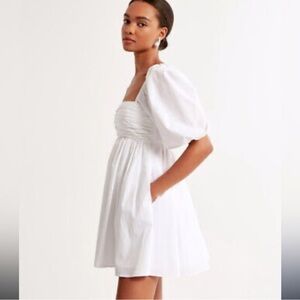 Abercombie and Fitch White Puff Sleeve Dress